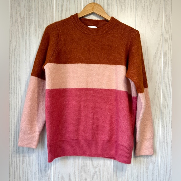 FRNCH Women’s Striped Colorblock Long Sleeve Sweater Size M LNC - Picture 1 of 5